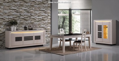 Comedor en madera maciza y cerámica STELLA