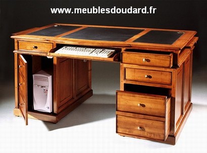 FAUTEUIL DE BUREAU À ROULETTES TOURNANT EN MERISIER RÉF 128