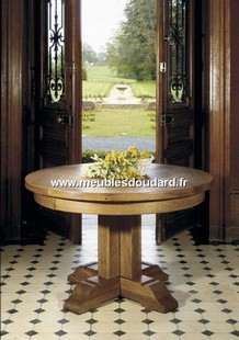 solid oak round table with 2 extensions