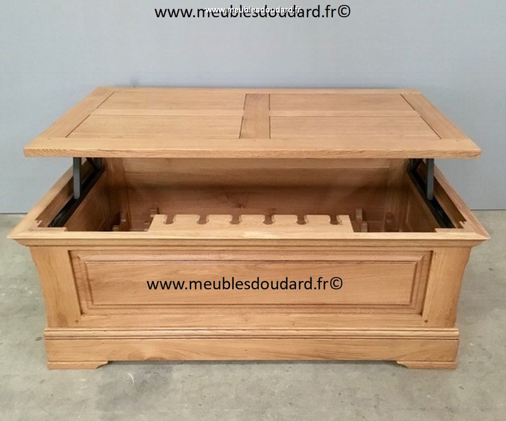 Table Basse Rectangulaire En Bois Avec Plateau Relevable Cbc Meubles