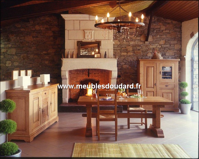 Salle à manger Campagne rustique en chêne massif - Meubles en bois massif -  MEUBLES DOUDARD